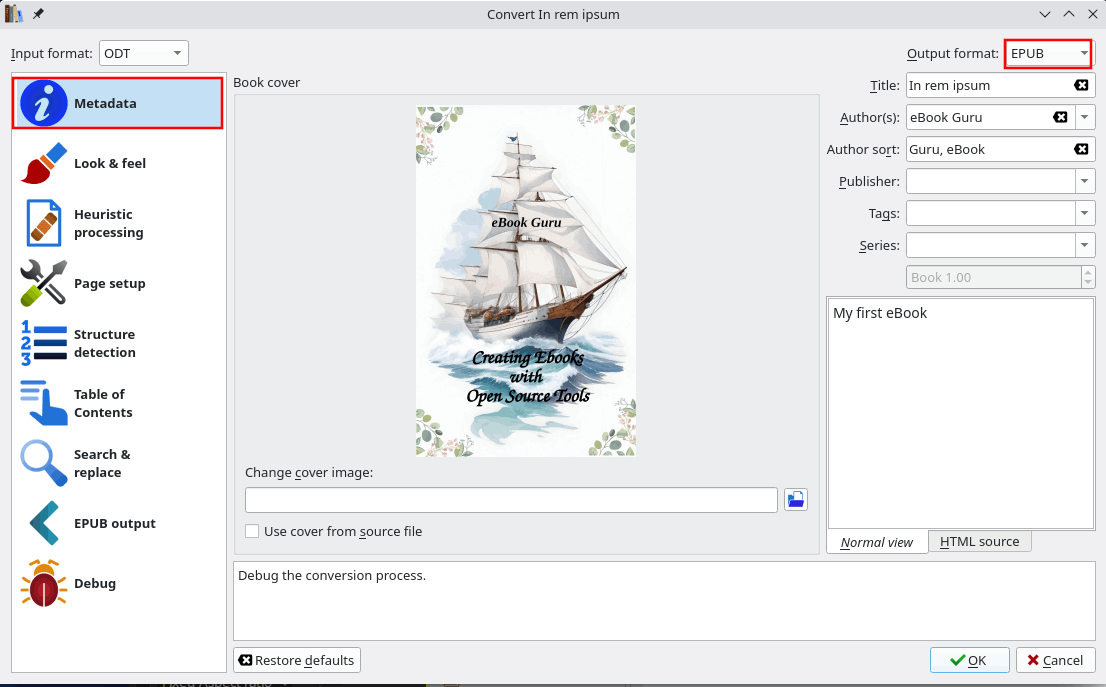 Create an epub type eBook.