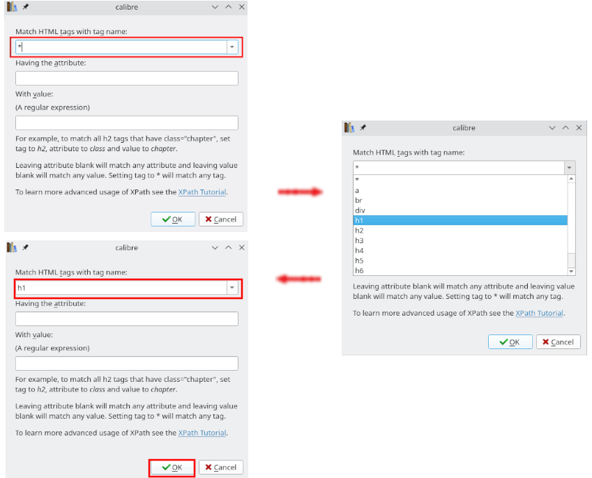 Configure the chapters of the TOC.
