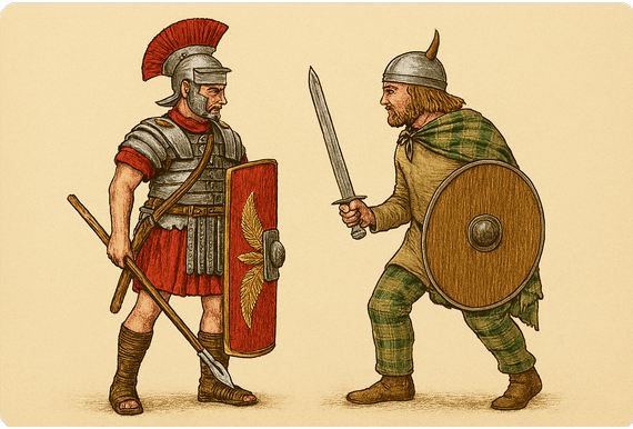 Romein en Eburoon in gevecht.