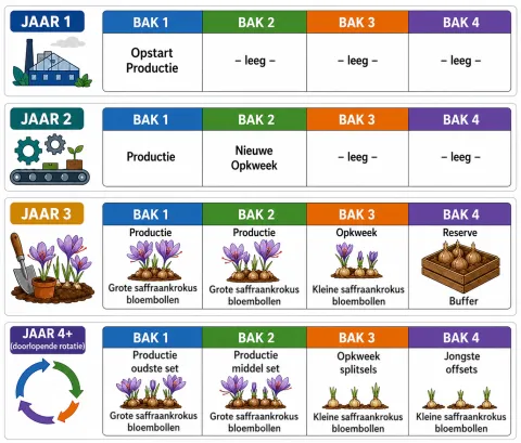 4 bak  rotatieschema voor saffraan